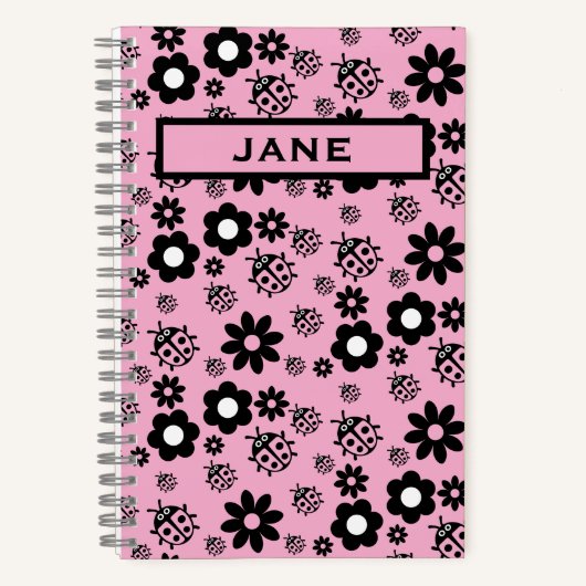 Süße rosa Marienkäfer Kinder Notizblock (Vorderseite)