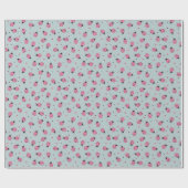 Süße rosa Marienkäfer Oster-Muster auf hellblau Geschenkpapier (Flach)