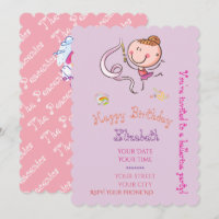 Süße Rosa-Mauve-Regenbogen-Strichmännchen-Ballerin