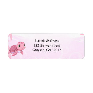 Süße Rosa-Meeres-Schildkröte-Mädchen-Baby-Party