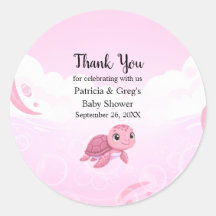 Süße rosa Meeres-Schildkröte Mädchen Baby-Party