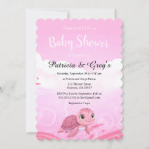 Süße rosa Meereschildkröte Mädchen Baby Shower