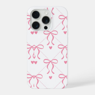 Süße rosa minimalistische Herz-Muster-Handyhülle iPhone 15 Pro Hülle