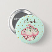 Süße rosa Minz-Cupcake-Taste Button (Vorne & Hinten)