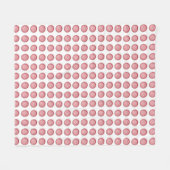Süße rosa Nähknöpfe Muster Weiß Fleecedecke (Vorderseite (Horizontal))