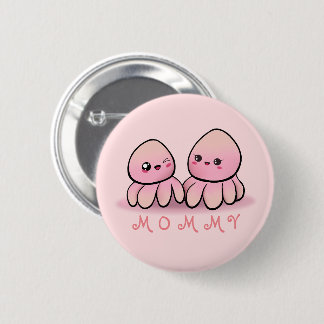 süße rosa Oktopus-Mutter Button