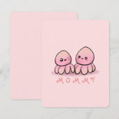 süße rosa Oktopusmutter Dankeskarte (Vorne/Hinten)