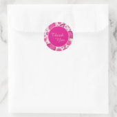 Süße rosa Paisley-Danke Runder Aufkleber (Tasche)