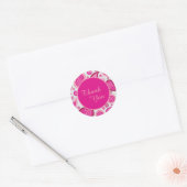 Süße rosa Paisley-Danke Runder Aufkleber (Umschlag)
