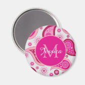 Süße rosa Paisley-Personalisierung Magnet (Vorderseite/Rückseite)