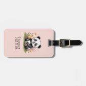 Süße rosa Panda-Mädchen-Kinder Gepäckanhänger (Vorderseite horizontal)