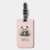 Süße rosa Panda-Mädchen-Kinder Gepäckanhänger (Vorderseite vertikal)