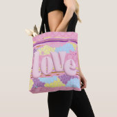 Süße rosa Pastell-Liebe Canvas-Tasche Tasche (Von Nahem)