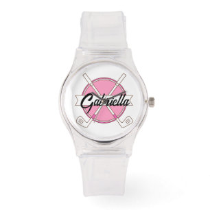 Süße rosa personalisierte Golfschläger Monogramm Armbanduhr