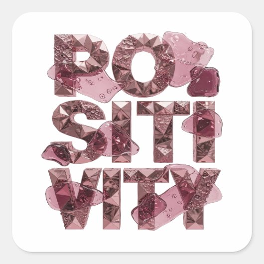 Süße rosa POSITIVITÄT Aufkleber Kunst (Vorderseite)