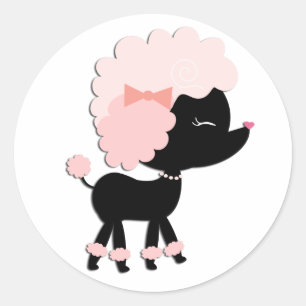 Süße rosa Pudel Aufkleber