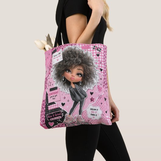 Süße rosa Puppe Collage Ästhetik-Tasche Tasche (Von Nahem)