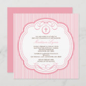 Süße rosa Quermädchen-Kommunions-Einladung Einladung (Vorne/Hinten)