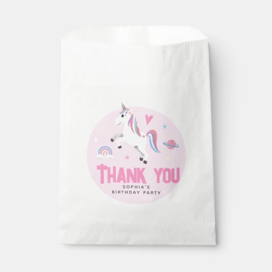Süße rosa Regenbogen-Einhorn Mädchen Geschenktütchen (Vorderseite)