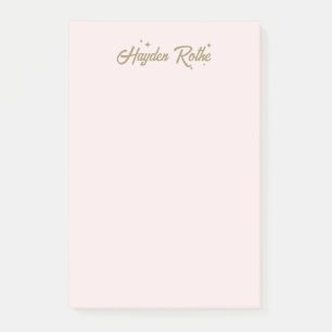 Süße rosa Retro-Schrift und Sterne Post-it Klebezettel