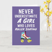 Süße rosa Rollschuhläufer Karten für Baby Mädchen  (Gelbe Blume)