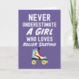 Süße rosa Rollschuhläufer-Karten für Baby-Mädchen  Karte