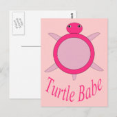 Süße rosa Schildkröten-Baby-Postkarte Postkarte (Vorne/Hinten)