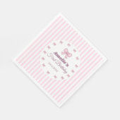 Süße rosa Schleife 1. Geburtstagsfeier Serviette (Ecke)