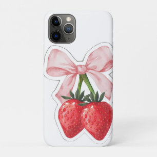 Süße rosa Schleife aus Erdbeeren Ästhetische Spira Case-Mate iPhone Hülle
