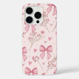 Süße rosa Schleife Blumen-Handyhülle iPhone 16 Pro Hülle