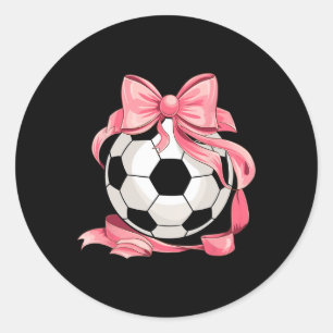 Süße rosa Schleife Coquette Ll Fußball Mädchen Äst Runder Aufkleber
