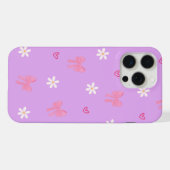 Süße rosa Schleife Gänseblümchen Muster iPhone 15 Hülle (Rückseite (Horizontal))