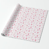 Süße rosa Schleife Geschenkpapier (Ungerollt)