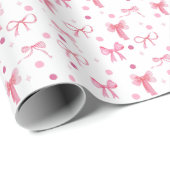 Süße rosa Schleife Geschenkpapier (Rolleneckpunkt)