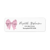 Süße rosa Schleife Girly-Rücksendeadresse (Vorne)