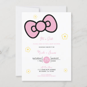 Süße rosa Schleife launische Babyparty Einladung