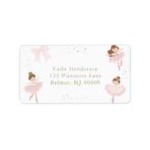 Süße rosa Schleifen-Ballerina-Geburtstags-Rücksend