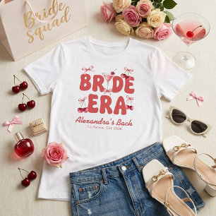Süße rosa Schleifen-Schleife Braut Ära Hochzeitsfe T-Shirt