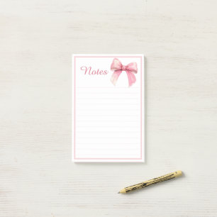 Süße rosa Schleifen-Schmuck-Ästhetik-Notizen Post-it Klebezettel