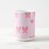 Süße rosa Schleifen und Herzen Coque Kaffeetasse (Mittel)