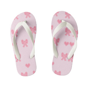 Süße rosa Schleifen und Herzen Coque Kinderbadesandalen