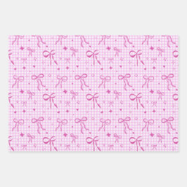 Süße rosa Schleifen-Verpackungspapier Geschenkpapier Set