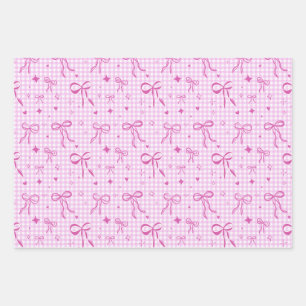 Süße rosa Schleifen-Verpackungspapier Geschenkpapier Set