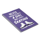Süße rosa Schlittschuh-Geschenke für Mädchen Kinde Notizblock (Rechte Seite)