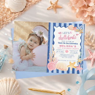 Süße rosa Shellebrate-Meeresschnecke-Under-The-Sea Einladung