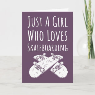 Süße rosa Skateboarding-Karten für Baby-Mädchen Ki Karte