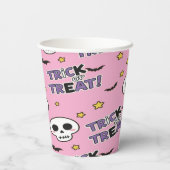 Süße rosa Skelette für Halloween Pappbecher (Rückseite)