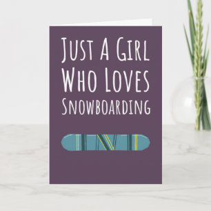 Süße rosa Snowboarder-Karten für Mädchen Winterspo Karte