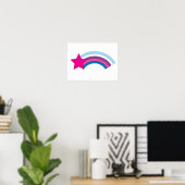 Süße rosa Stern Regenbogen Illustration Poster (Heimbüro)