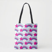 Süße rosa Stern Regenbogen Illustrationsmuster Tasche (Vorderseite)